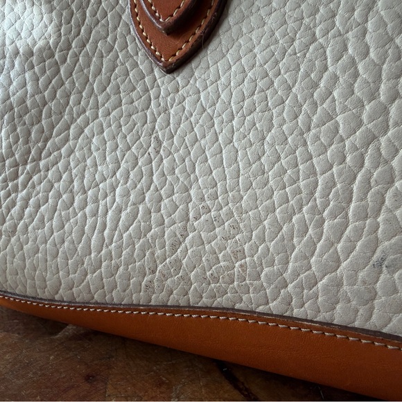 Dooney & Bourke Cream and Brown Leather Satchel - Picture 9 of 12